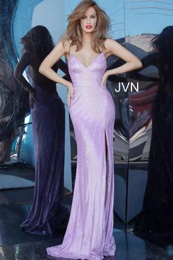 Style JVN03063 Jovani Purple Size 6 Prom Side Slit Straight Dress on Queenly
