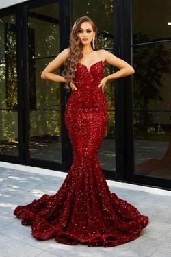 Style PS21208 Portia and Scarlett Red Size 2 Prom Mermaid Dress on Queenly