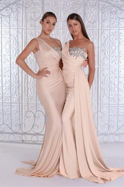 Style PS21219 Portia and Scarlett Gold Size 14 Overskirt Plus Size Sequin Mermaid Dress on Queenly
