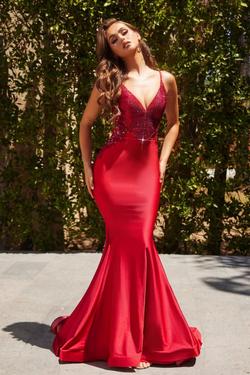 Style PS22641 Portia and Scarlett Red Size 2 Spaghetti Strap Cut Out Mermaid Dress on Queenly