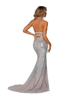 Style PS6080 Portia and Scarlett Silver Size 6 Sequin Cut Out Side slit Dress on Queenly
