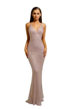 Style PS6324 Portia and Scarlett Pink Size 4 Spaghetti Strap Sequin Cut Out Straight Dress on Queenly