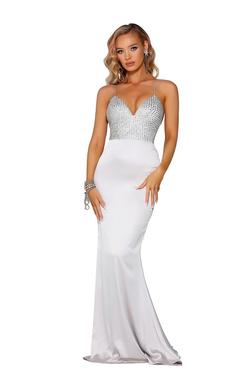 Style PS6323 Portia and Scarlett Silver Size 8 Prom Cut Out Straight Dress on Queenly
