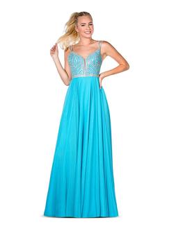 Style 7909 Vienna Blue Size 0 Turquoise A-line Dress on Queenly