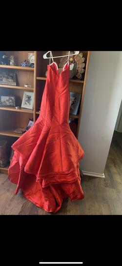Jovani Red Size 0 Black Tie Sheer Mermaid Dress on Queenly