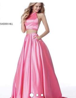 Sherri Hill Pink Size 10 Halter Ball gown on Queenly