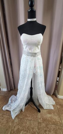 Mac Duggal White Size 2 Sunday Overskirt Jumpsuit Dress on Queenly