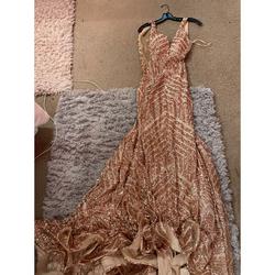 Jovani Rose Gold Size 4 Prom Mermaid Dress on Queenly
