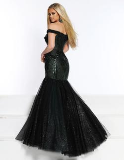Style 20030 2Cute Prom Black Size 8 Sheer Prom Emerald Mermaid Dress on Queenly