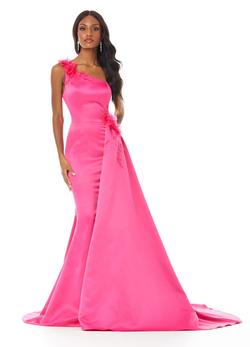 Style 11003 Ashley Lauren Hot Pink Size 2 Overskirt Fitted Ball gown on Queenly