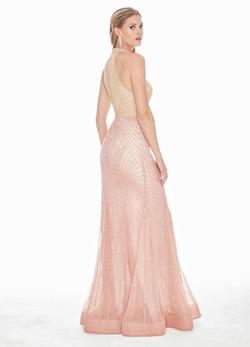 Style 1436 Ashley Lauren Pink Size 4 Halter Sequin Straight Dress on Queenly