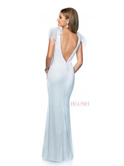 Style 20207 Blush Prom White Size 10 Feather Sequin Straight Dress on Queenly