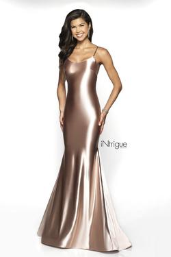 Style 526 Blush Prom Gold Size 2 Train Silk Mermaid Dress on Queenly