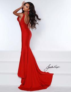 Style 9213 Johnathan Kayne Red Size 16 Plus Size Jersey Sequin Mermaid Dress on Queenly