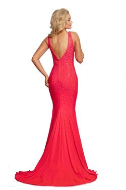 Style 9213 Johnathan Kayne Orange Size 00 Jersey Jewelled Train Mermaid Dress on Queenly