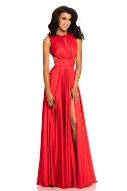 Style 8072 Johnathan Kayne Red Size 6 Side slit Dress on Queenly