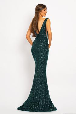 Style 2248 Johnathan Kayne Green Size 4 Pattern Jewelled Mermaid Dress on Queenly