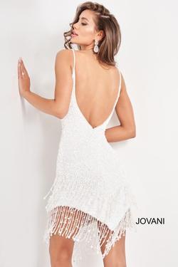 Style 04866 Jovani White Size 2 Sequin Cocktail Dress on Queenly