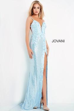 Style 1012 Jovani Blue Size 4 Side slit Dress on Queenly