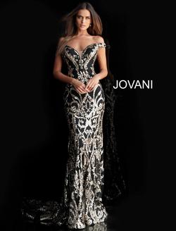 Style 63349 Jovani Gold Size 4 Prom Train Mermaid Dress on Queenly