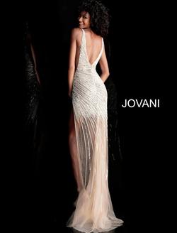Style 63405 Jovani Silver Size 00 Gold Side slit Dress on Queenly