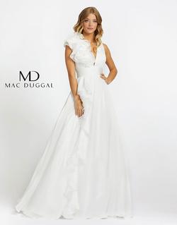 Style 48856M Mac Duggal White Size 12 Wedding Pageant A-line Dress on Queenly