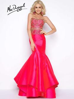Style 66054A Mac Duggal Hot Pink Size 12 Strapless Plus Size Mermaid Dress on Queenly