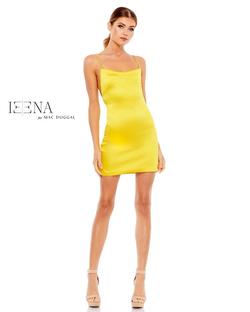 Style 26482i Mac Duggal Yellow Size 6 Bodycon Cut Out Cocktail Dress on Queenly
