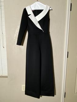 Jovani Black Size 4 Long Sleeve Interview Floor Length Jumpsuit Dress on Queenly