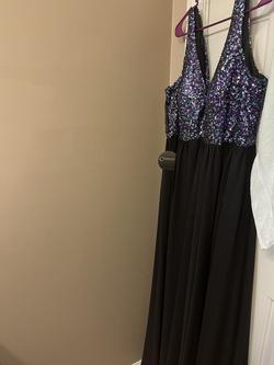 Sydneys Closet Multicolor Size 16 Prom Sequin Plus Size Black Tie Straight Dress on Queenly