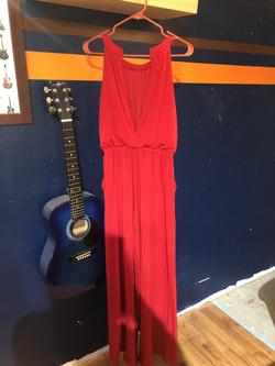 New York company Red Size 0 Halter Jumpsuit Dress on Queenly