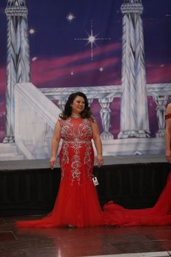 Johnathan Kayne Red Size 18 Train Plus Size Straight Dress on Queenly
