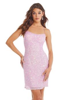 Style 4395 Ashley Lauren Purple Size 8 Lavender Cocktail Dress on Queenly