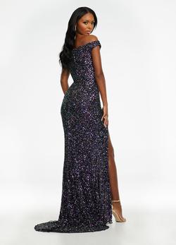 Style 11067 Ashley Lauren Black Size 6 Side slit Dress on Queenly