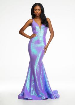 Style 11108 Ashley Lauren Purple Size 4 Pageant Mermaid Dress on Queenly