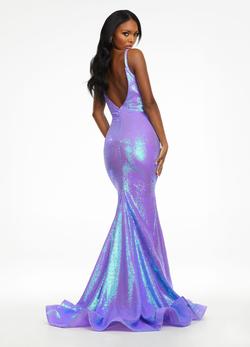 Style 11108 Ashley Lauren Purple Size 14 Pageant Plus Size Mermaid Dress on Queenly