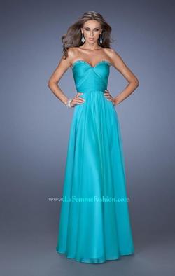 Style 19691 La Femme Blue Size 12 Plus Size Straight Dress on Queenly