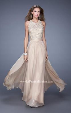 Style 20638-OUTLET La Femme Nude Size 8 Straight Dress on Queenly