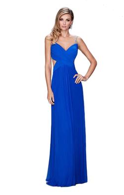 Style 22304-OUTLET La Femme Royal Blue Size 8 Straight Dress on Queenly