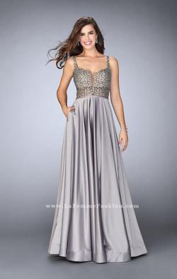 Style 24305 La Femme Silver Size 6 A-line Dress on Queenly