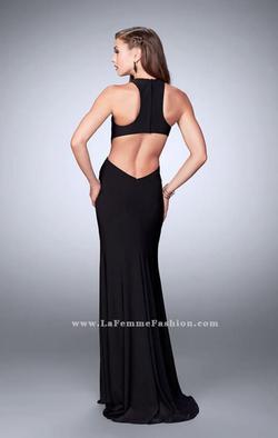 Style 23791 La Femme Black Size 10 Side slit Dress on Queenly