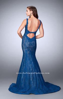 Style 23413 La Femme Blue Size 12 Plus Size Mermaid Dress on Queenly
