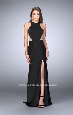 Style 23931-OUTLET La Femme Black Size 4 Side slit Dress on Queenly