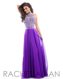 Style 6810--OUTLET Rachel Allan Purple Size 10 A-Line Dress on Queenly