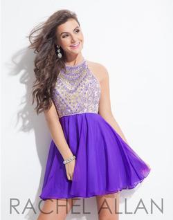 Style 4011 Rachel Allan Purple Size 8 Cocktail  Dress on Queenly