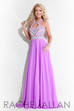 Style 7072-OUTLET Rachel Allan Purple Size 14 Plus Size A-Line Dress on Queenly