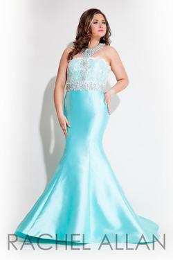 Style 7405--OUTLET Rachel Allan Blue Size 22 Pageant Plus Size Mermaid Dress on Queenly
