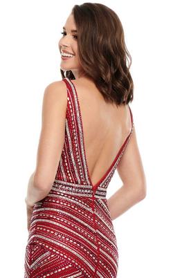 Style 7115 Rachel Allan Red Size 8 Pageant Side slit Dress on Queenly