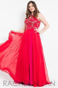 Style 7822 Rachel Allan Red Size 28 Plus Size Hot Pink A-line Dress on Queenly