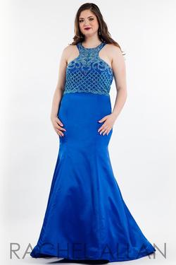 Style 7834 Rachel Allan Royal Blue Size 20 Plus Size Mermaid  Dress on Queenly